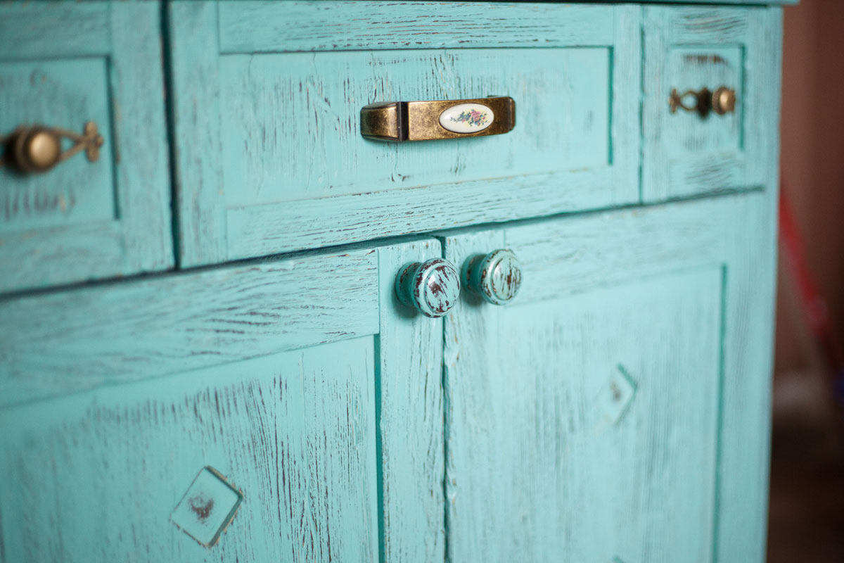 Blue Painted Cabinet