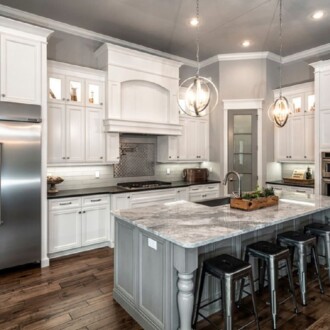 Luxury kitchen with painted cabinets