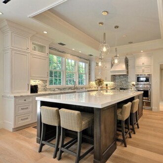 Luxury kitchen with refinished cabinets