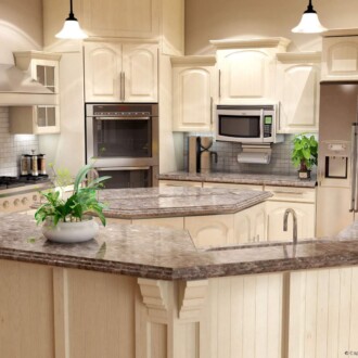 Luxury kitchen with resurfaced cabinets