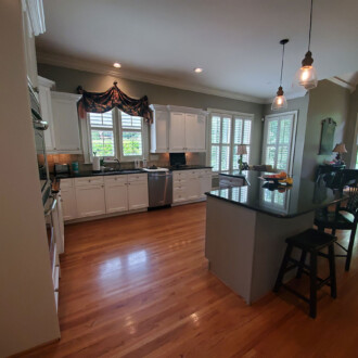 luxury kitchen with wood floor